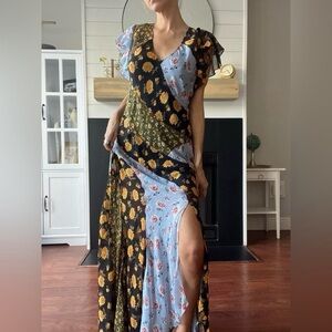 Veronica Beard Kemper Silk Floral Maxi Dress